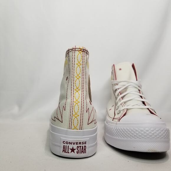 Converse Women's CTAS Lift Platform Western Stitch Size 8.5 Cream A13395C NWT - Picture 7 of 10